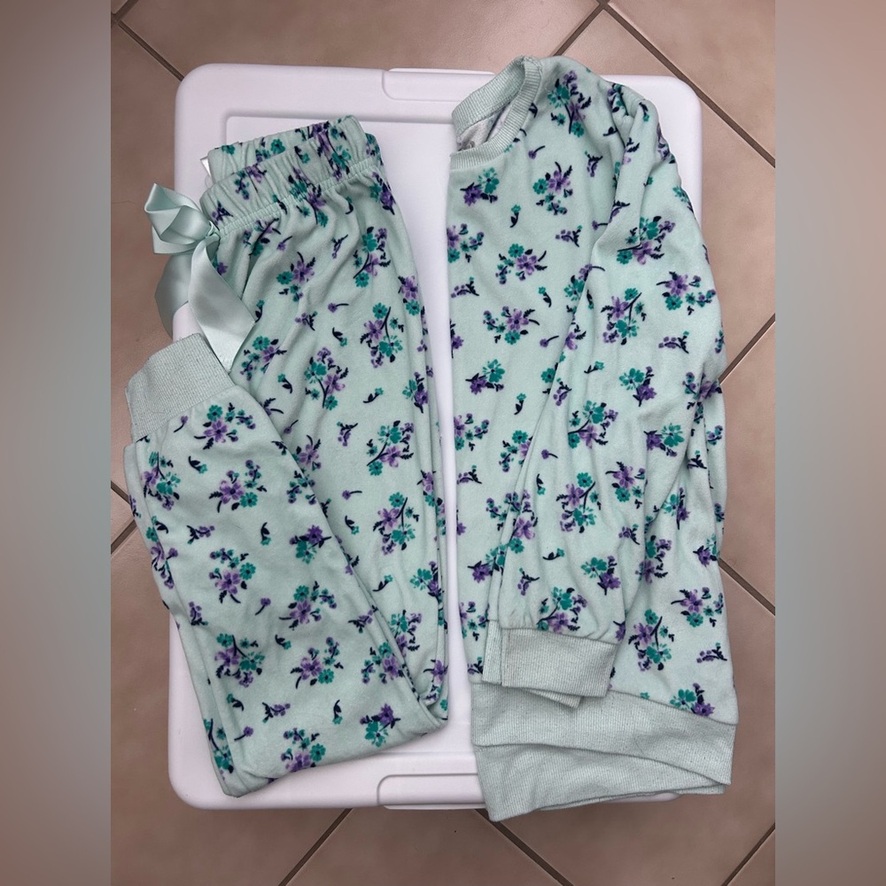 GUC Sleep On It Mint Floral Kids Pajama Set